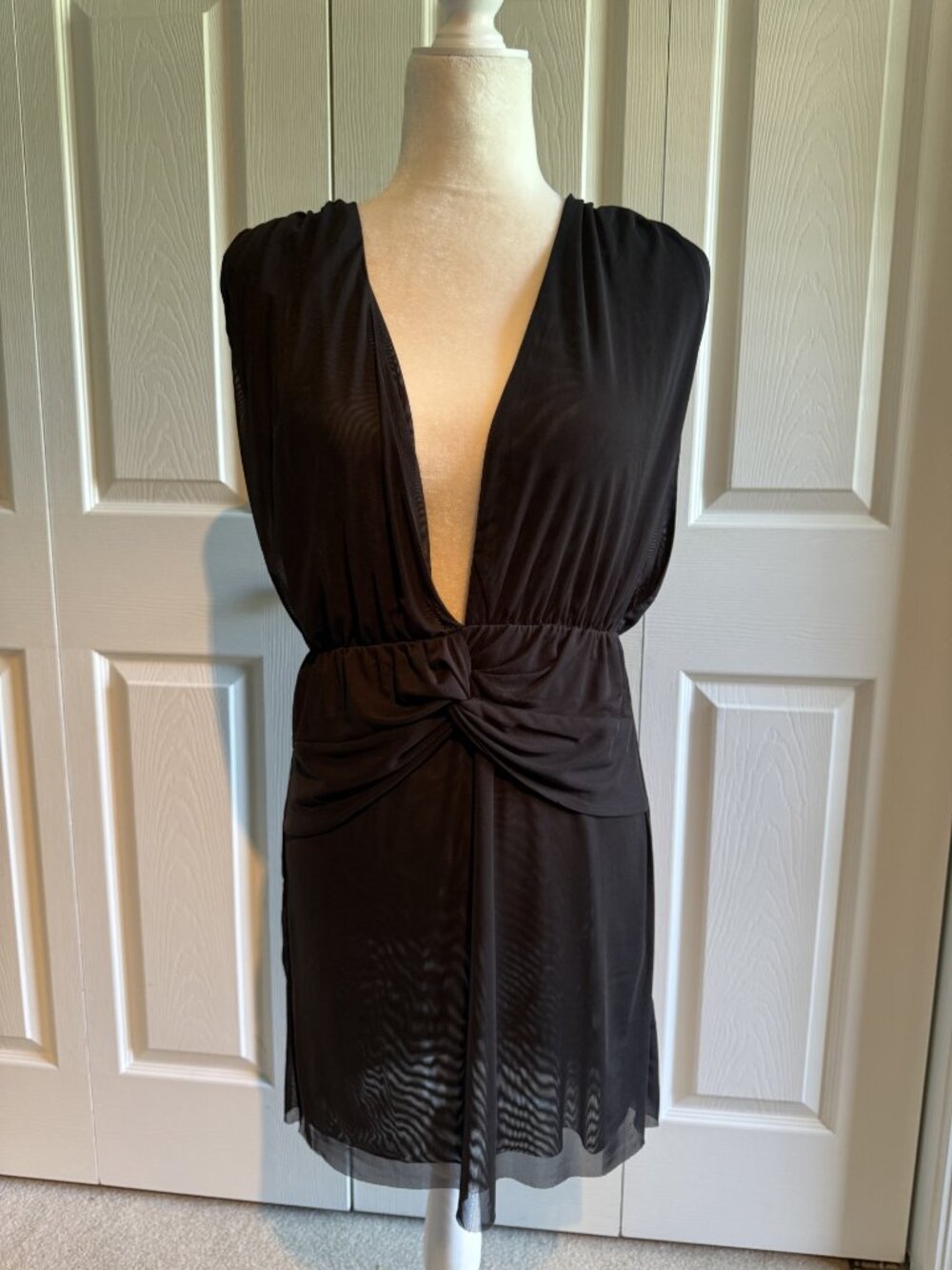 House Of Harlow 1960 Swim Coverup Boho Black Deep V Lightweight Women’s Medium